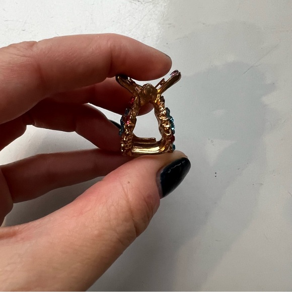 🌸Vintage ornate rose gold + rhinestone floral hair clip - Picture 4 of 8